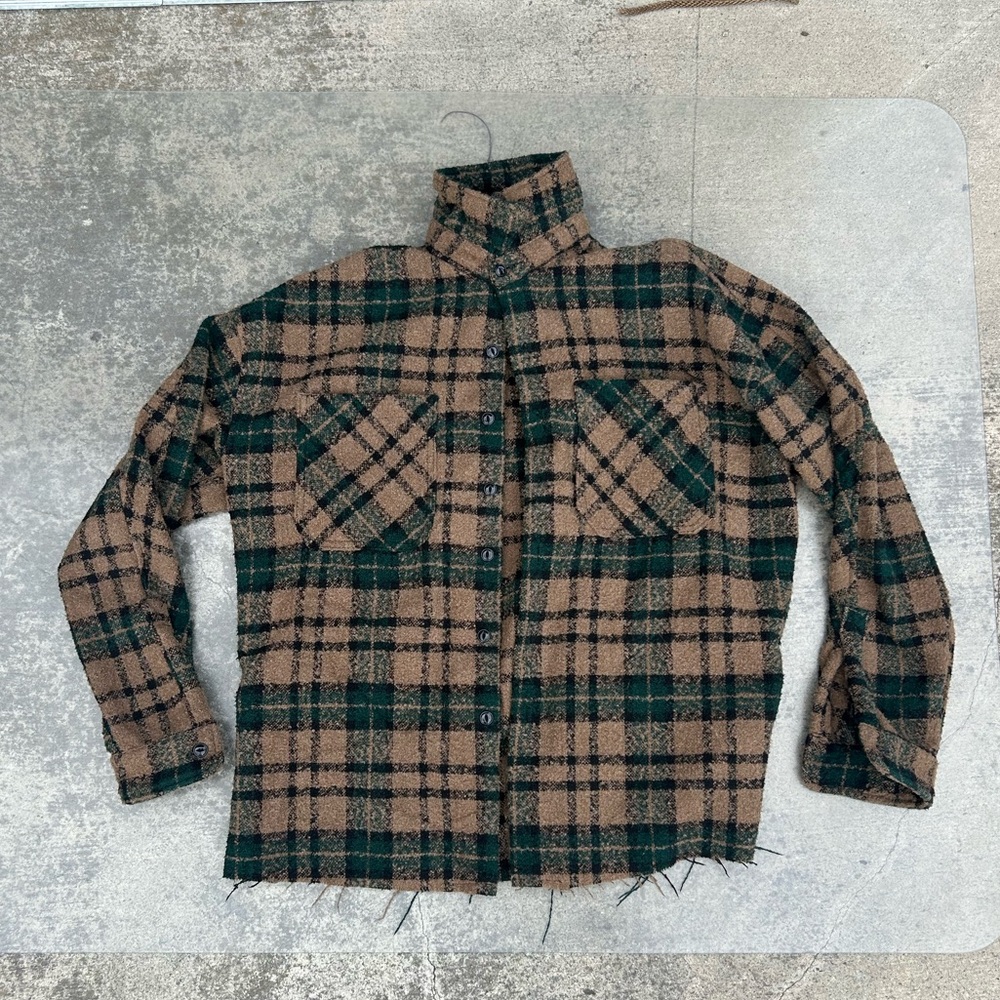 MNML Green and Brown Plaid Shirt